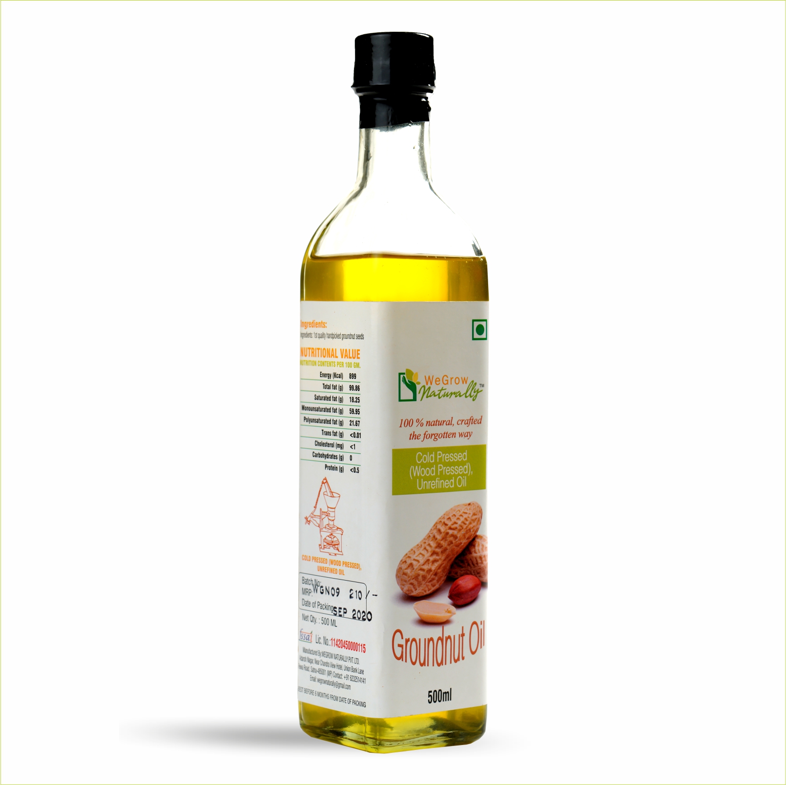 Groundnut oil 500gm front