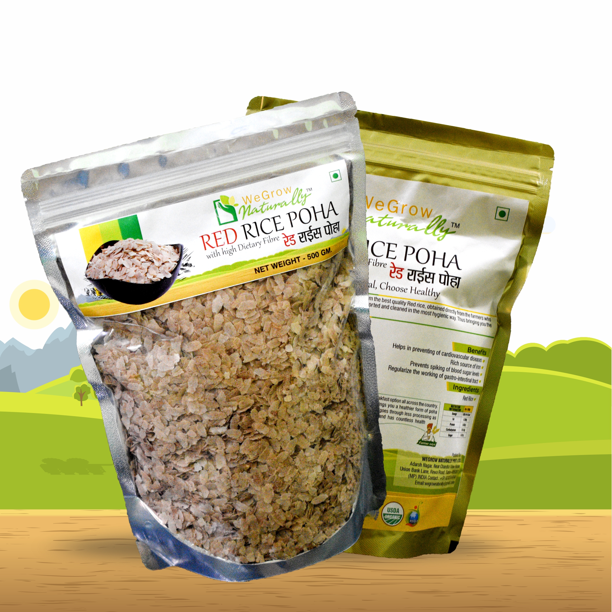 Red Rice Poha Front & Back